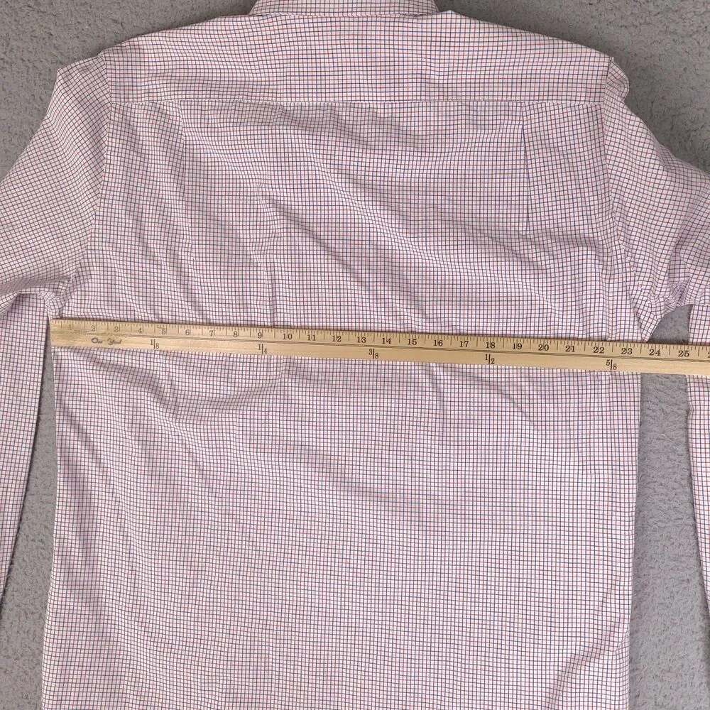 J Crew Shirt Mens XL White Blue Red Plaid 2 Ply‎ Cotton Button Down Long Sleeve